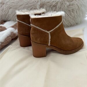 UGG Chestnut Suede Shearling-Lined Ankle Booties